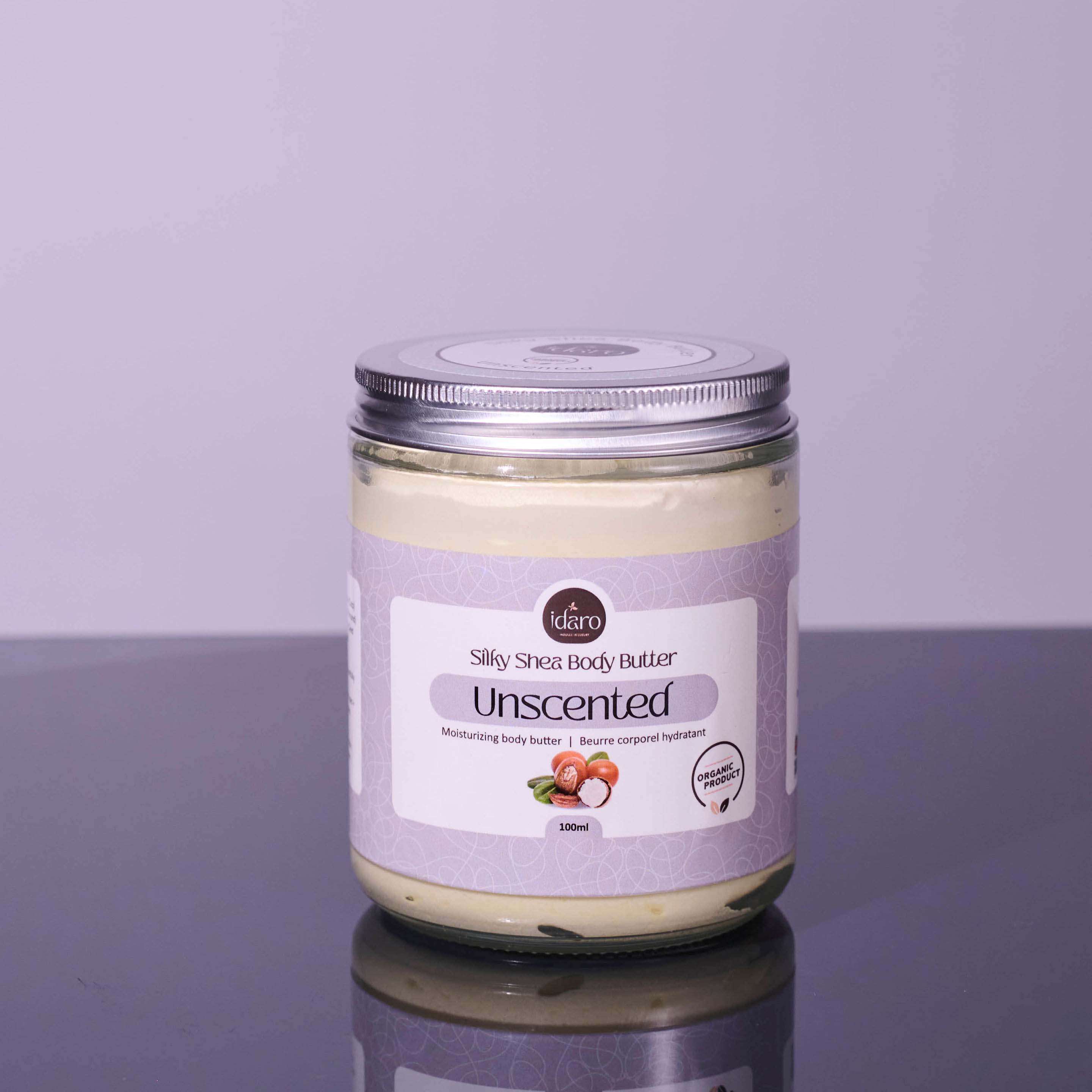 Idaro Unscented Silky Shea Body Butter jar
